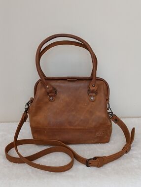 Love 41 Rustic Western Bohemian Gladstone Full Grain Leather Satchel
